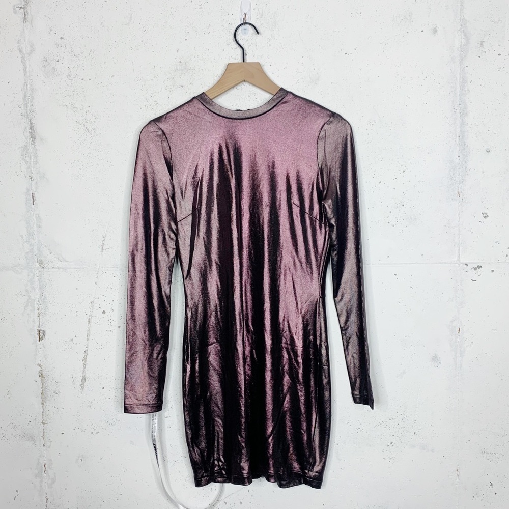 Mistress Rocks Long Sleeve Iridescent Shimmer Dress Size Medium